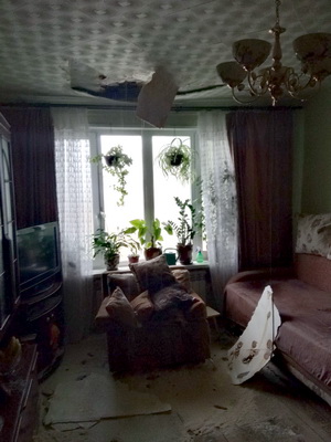В Рязани после пуска отопления рухнул потолок в доме на улице Совхозной
